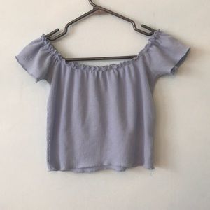 Baby blue off the shoulder tee